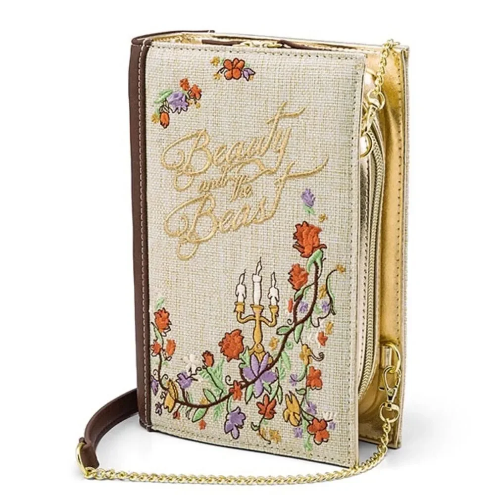 DANIELLE NICOLE Disney Beauty and the Beast Clutch Purse Book Belle BRAND NEW - Picture 2 of 7